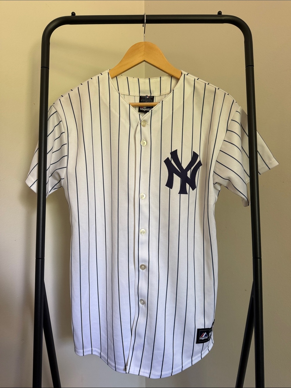 Majestic New York Yankees White & Navy Derek Jeter Jersey